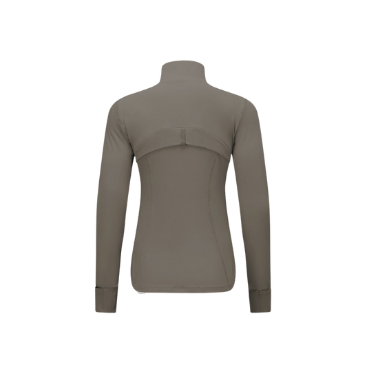 Curves Tracksuit Green with Black Zipper – Women’s Stretchy Activewear for Hourglass Shape