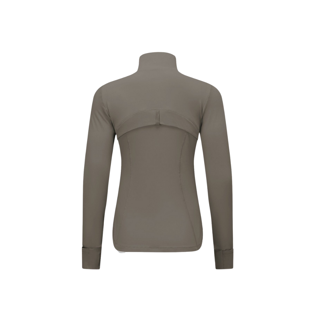 Curves Tracksuit Green with Black Zipper – Women’s Stretchy Activewear for Hourglass Shape