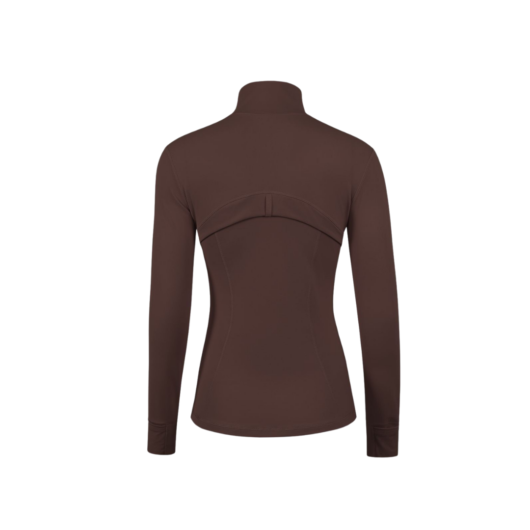 Curves Tracksuit with Gold Zipper – Women’s Stretchy Activewear for Hourglass Shape